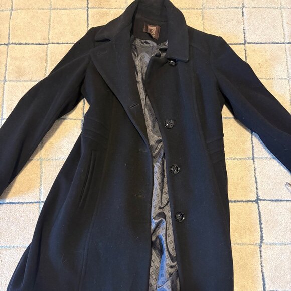 Anne Klein Jackets & Blazers - Black Anne Klein Collared Button-Front Walker Coat